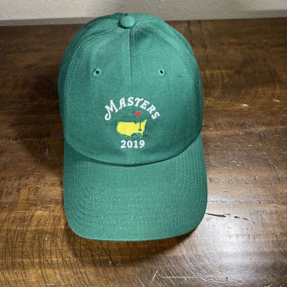 2019 Masters American Needle 100% Cotton Canvas Adjustable Strapback Green Hat - Picture 1 of 8